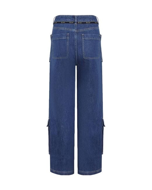 LIU REGALI Blue Logo Overalls Jeans