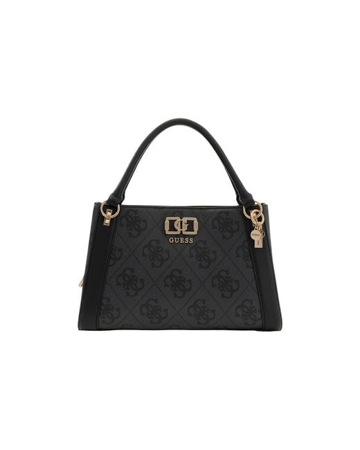 Guess Black Monogram-Pattern Tote Bag