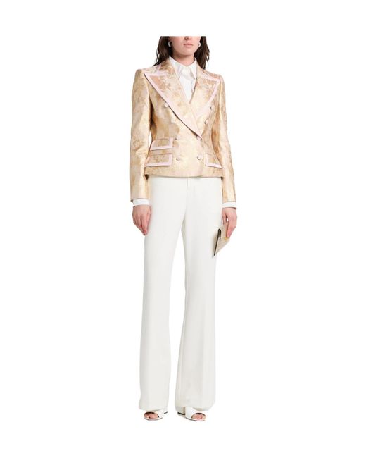 Dolce & Gabbana Natural Two-Tone Metallic Blazer