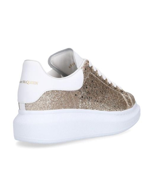 McQueen White Oversize Glitter Sneakers