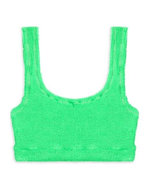 Reina Olga Green Ginny Crinkled Bikini Top