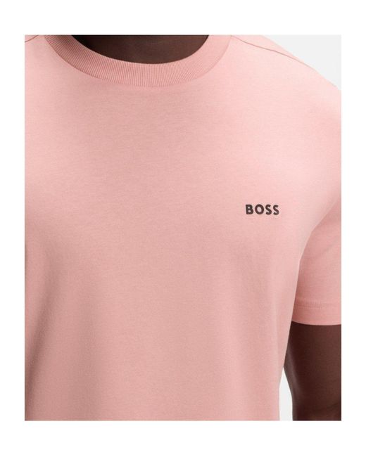 Boss Pink Logo Short-Sleeved T-Shirt for men