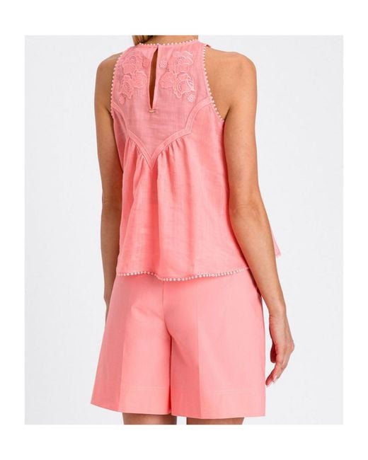Twinset Pink Embroidered Pattern Top