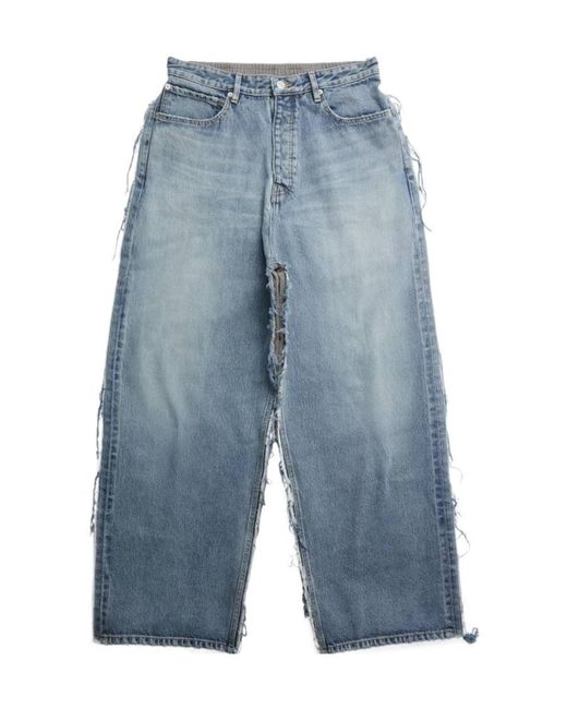 Balenciaga Blue Pantaloni Baggy Hybrid Da Uomo for men