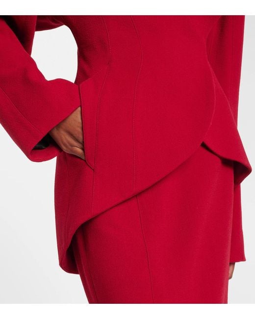 Mugler Red Cape Detail Casual Jacket