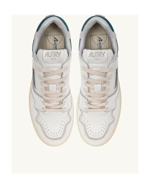 Autry White Clc Lace-Up Sneakers for men