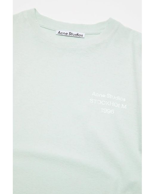 Acne White Distressed Logo T-Shirt for men