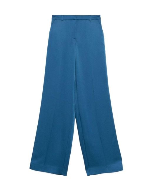 Jonathan Simkhai Blue Wide-Leg Casual Pants