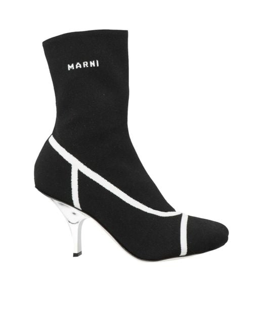 Marni Black Two-Tone Knit Sock Boots