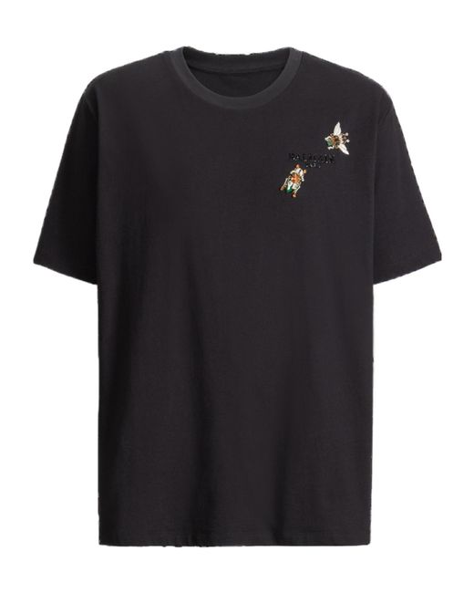 Balmain Black Embroidered Insect T-Shirt for men