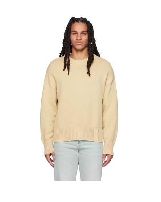 AMI Natural Ami De Coeur Crew-Neck Jumper for men