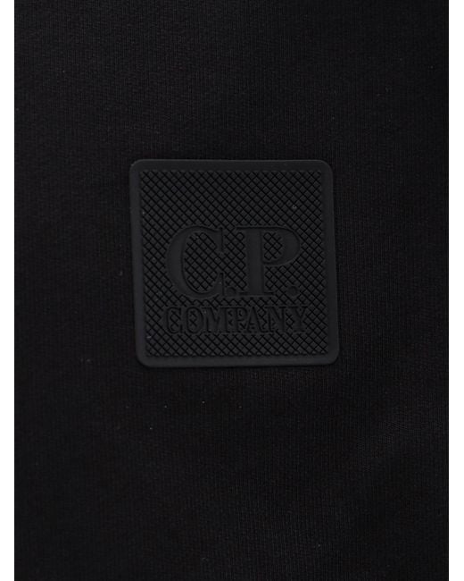 C P Company Black Logo Patch Crewneck Sweatshirt for men
