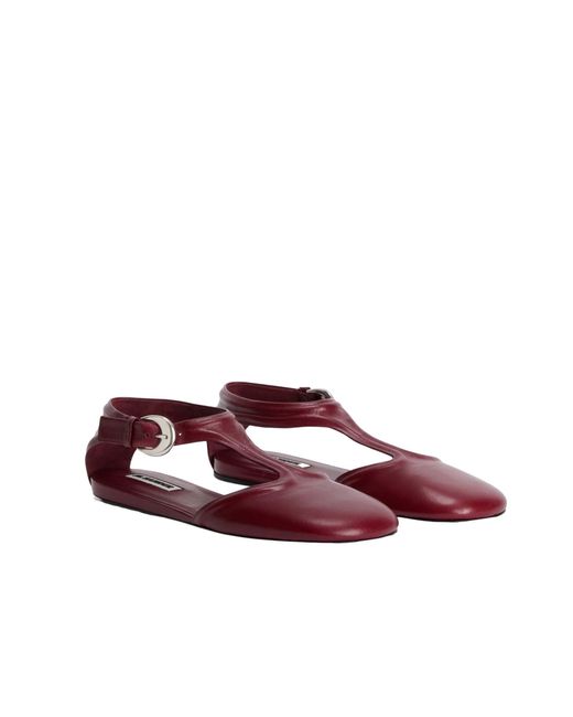 Jil Sander Purple Mary Jane Shoes