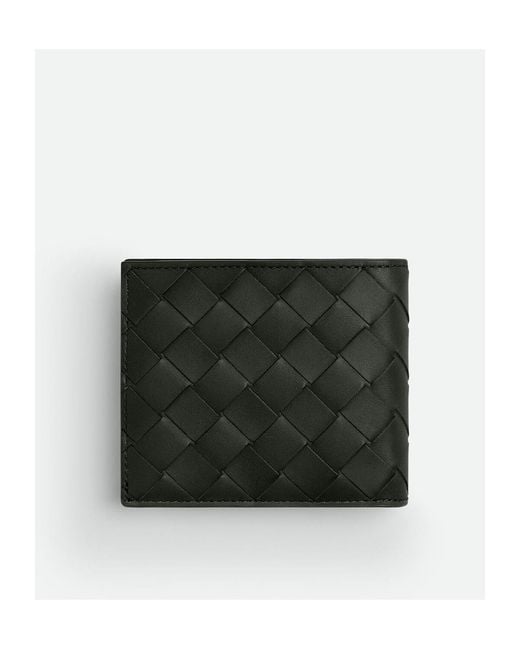Bottega Veneta Black Intrecciato Bi-Fold Wallet With Coin Purse for men
