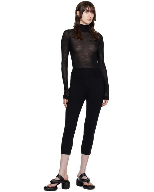 Nanushka Black Knitted Three-Quarter Leggings