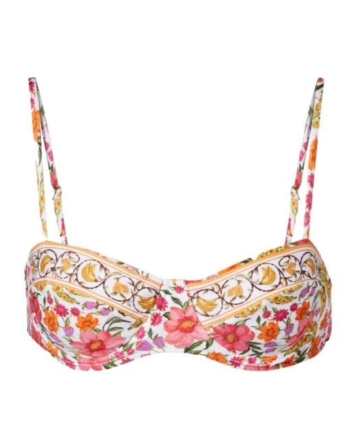 Farm Rio Pink Banana-Print Underwire Bikini Top