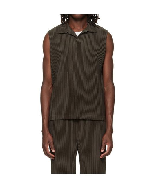 Homme Plissé Issey Miyake Brown Monthly Colors July Polo Shirt for men