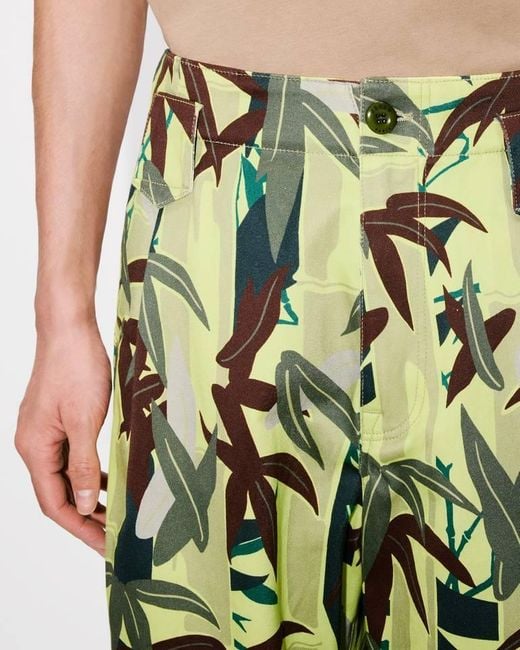 KENZO Green Chiku-Rin Camo' Oversized Pleated Pants for men
