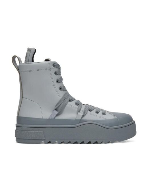 DIESEL Gray Ankle High-Top Sneakers for men
