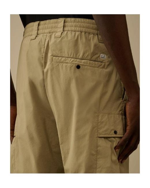 C P Company Natural 50 Fili Stretch Elasticated Lens Cargo Pants for men