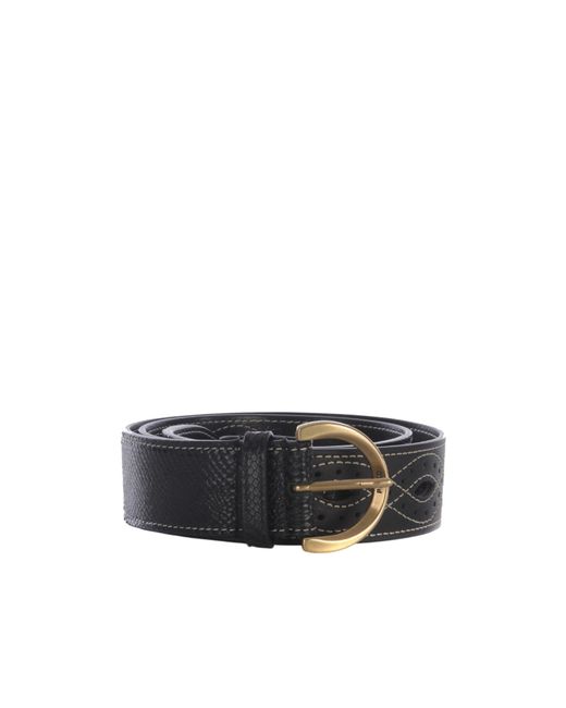 Pinko White Cut-Out Detailed Buckled Belt
