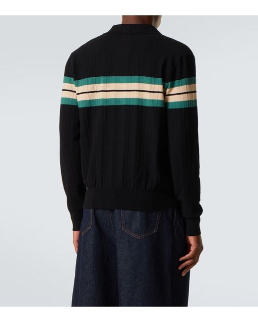 Dries Van Noten Striped Polo Sweater in Black for Men | Lyst UK Dries Van Noten Striped Polo Sweater in Black for Men | Lyst UK