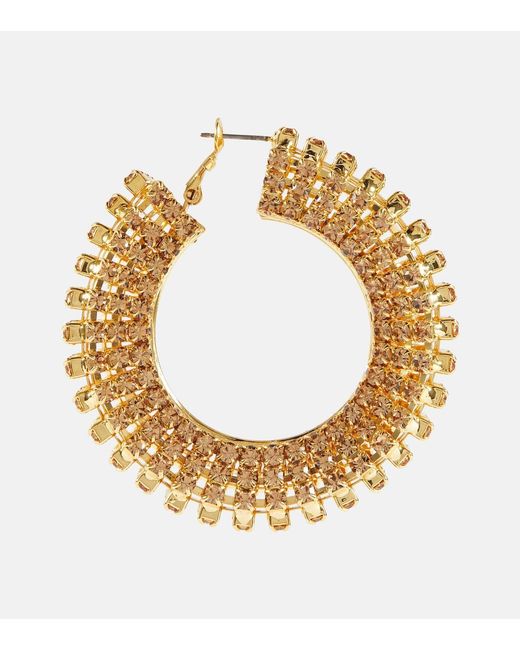 Magda Butrym Metallic Crystal-Embellished Hoop Earrings