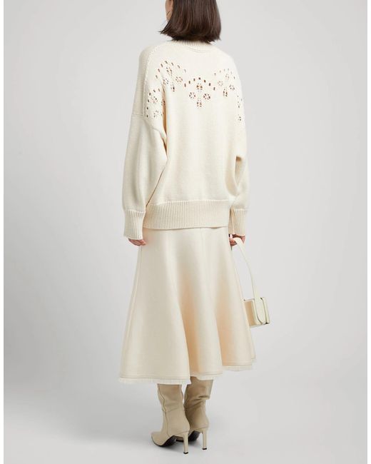 Chloé White Solid Turtleneck Sweater
