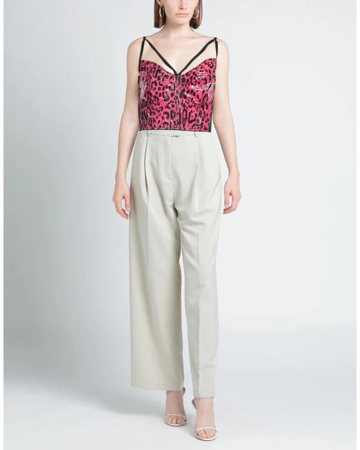 Dolce & Gabbana Pink Leopard Print Cami Crop Top