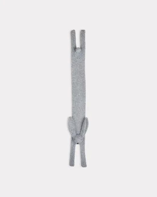 KENZO White Tinsel Knit Bunny Scarf