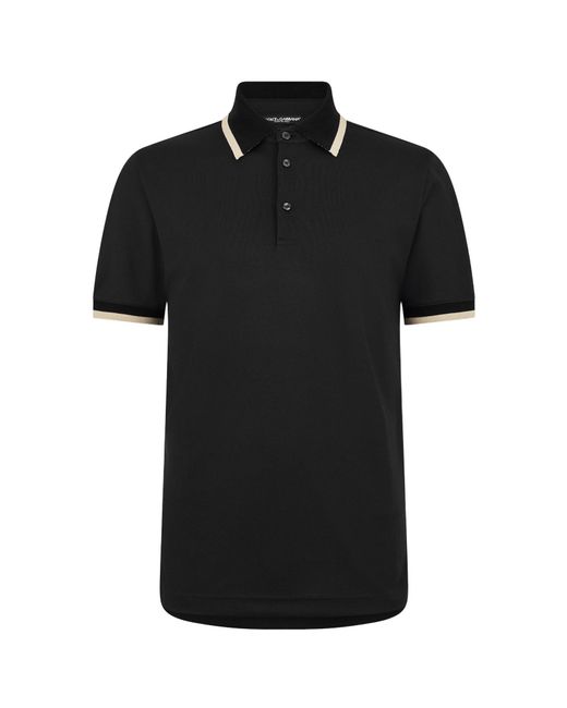Dolce & Gabbana Black Short-Sleeved Polo Shirt for men