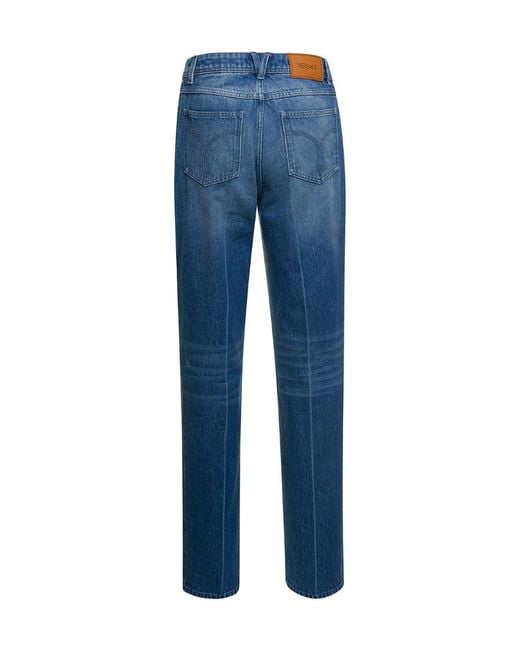 Versace Blue Logo Patch Jeans