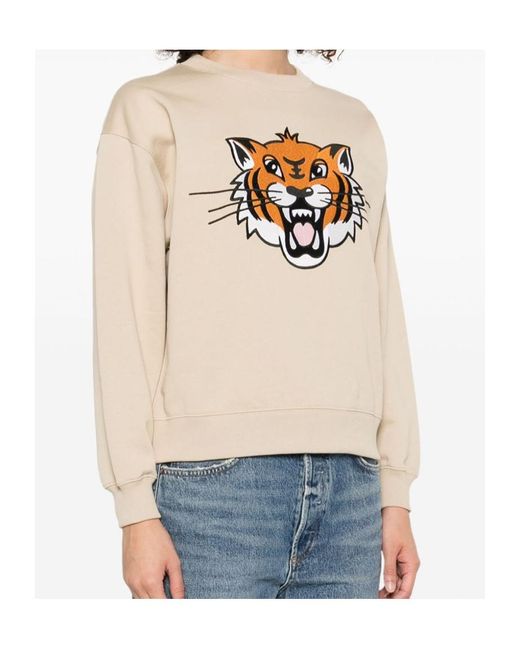 KENZO White Happy Tiger Embroidered Sweatshirt