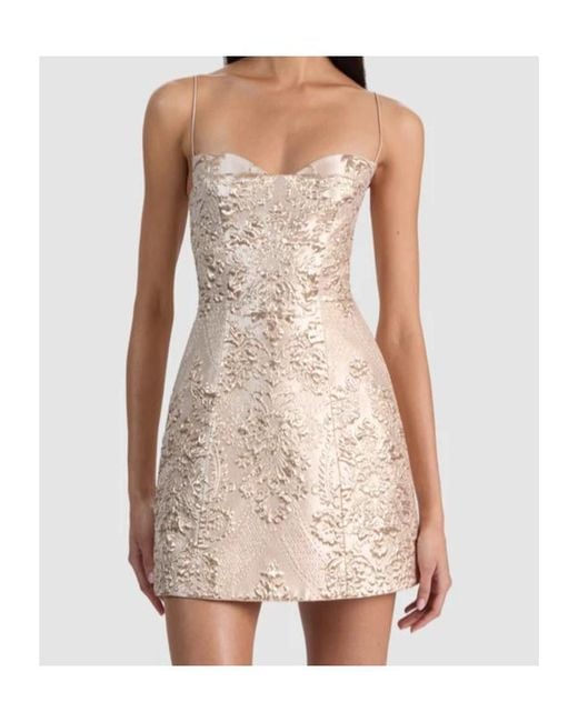 Alice + Olivia Natural Hallie Peekaboo Mini Dress