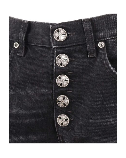 Dondup Black Jacklyn Wide-Leg Jeans