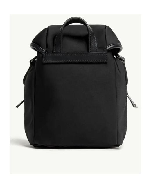 Moncler Black Buckle Detailed Foldover Top Mini Backpack