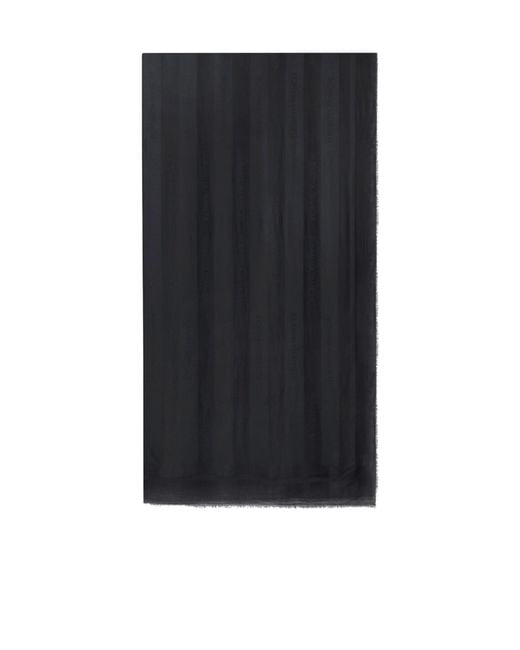 Elisabetta Franchi Black Jacquard Striped Square Scarf