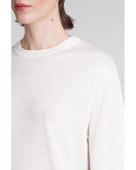 Jil Sander White Crewneck Knitted T-Shirt