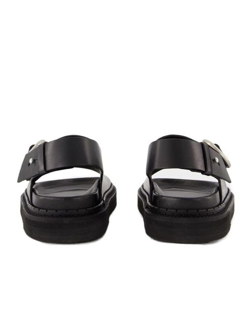 AMI Black Buckle Sandals for men