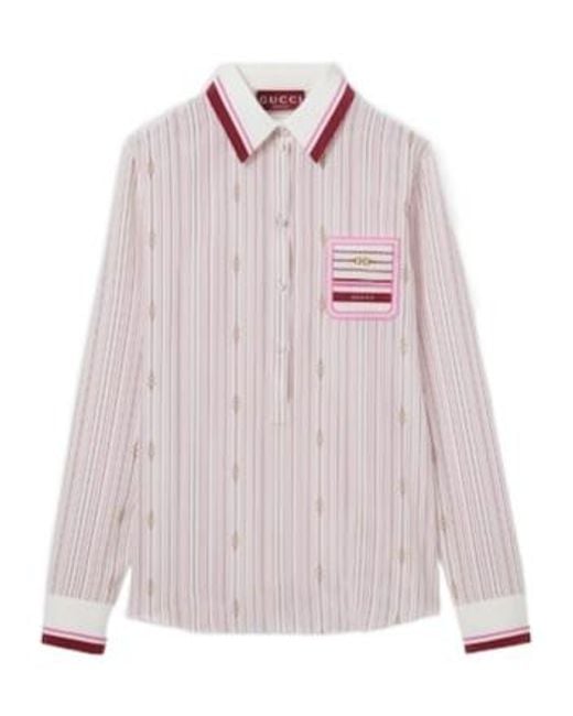 Gucci Pink Printedsilk Shirt