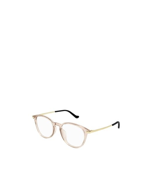 Gucci Metallic Eyewear Round Frame Glasses for men