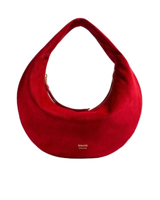 Khaite Red Olivia Crescent Mini Tote Bag