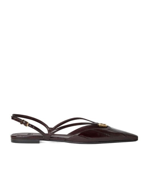 Fendi Brown Ffold Square-Toe Flats