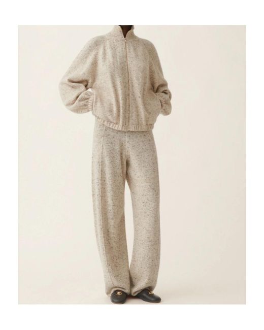 Fabiana Filippi Natural Speckled Knitted Trousers