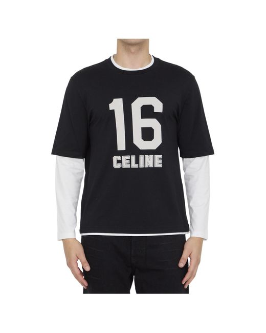 Céline Black Loose 16 T-Shirt for men