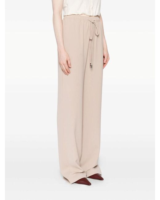 Ermanno Scervino Natural Drawstring Wide-Leg Trousers