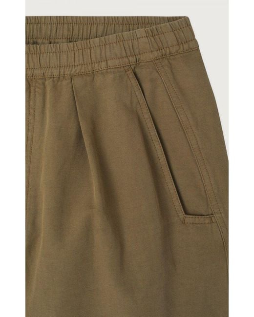 American Vintage Green Elastic-Waist Casual Trousers for men