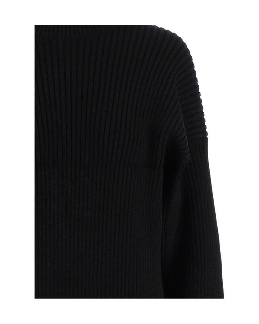 Bottega Veneta Black Open Back Knitted Dress