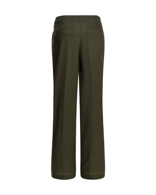Herno Green Pleated Straight-Leg Pants