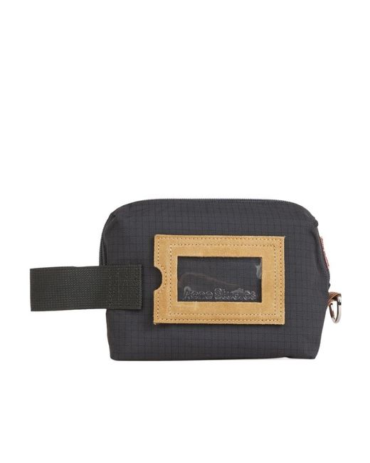 Acne Blue Logo Wash Bag for men